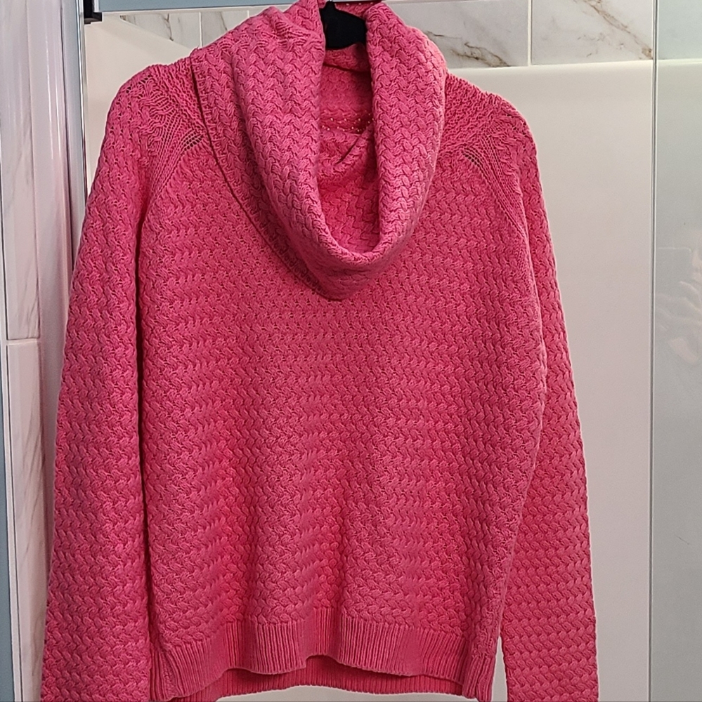 Ny & Co Pink Cowl Neck Sweater